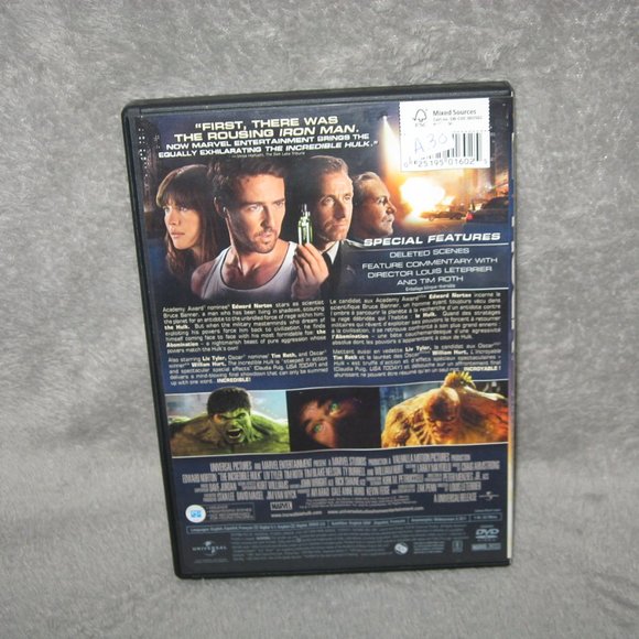 DVD - Marvel's The Incredible Hulk Edward Norton Liv Tyler A.30 - Picture 2 of 4